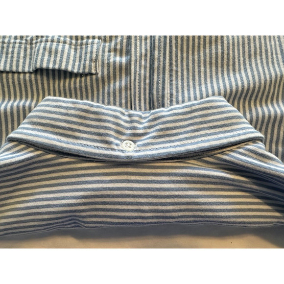 Duluth Trading Co Button Up Flannel Shirt Blue/white Stripe Small 100% Cotton - Picture 10 of 12